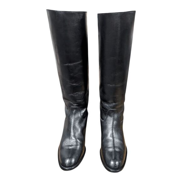 J.CREW Field Knee High Black Leather Riding Boot Size 8.5 - Picture 4 of 10